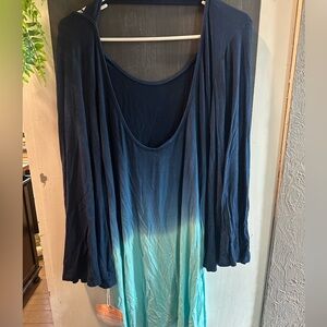 Blue and Teal Ombre Dress Beach house NEW